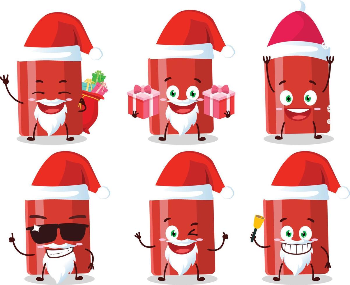 Santa claus Emoticons mit Soße Flasche Karikatur Charakter vektor