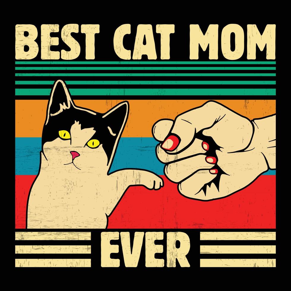 Beste Katze Mama je glücklich Mutter Tag vektor