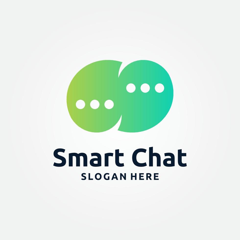 smart chatt logotyp mall design. vektor illustration