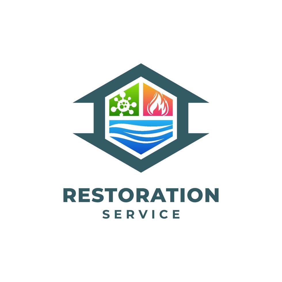 Gebäude Wiederherstellung Dienstleistungen Logo vektor