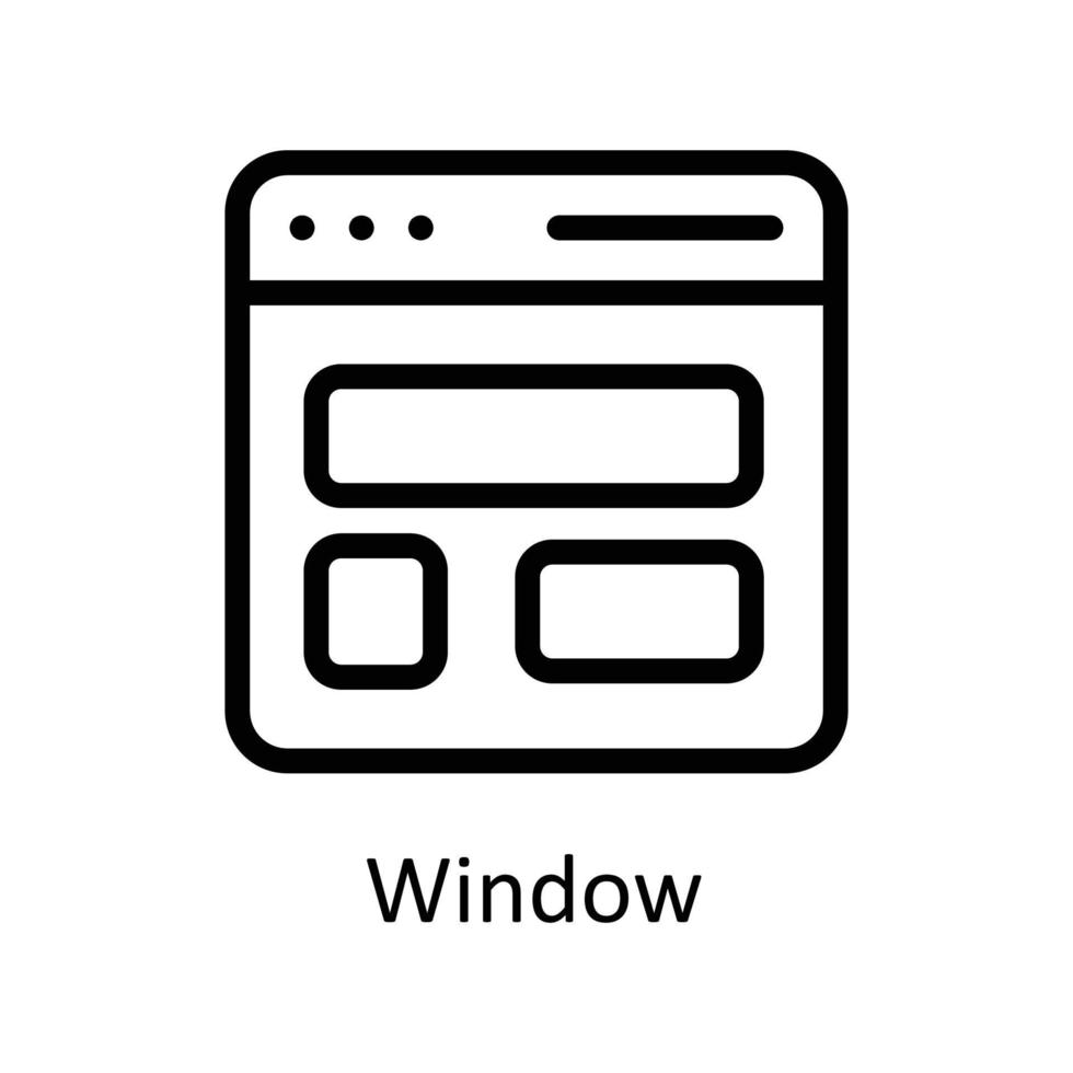 Fenster Vektor Gliederung Symbole. einfach Lager Illustration Lager