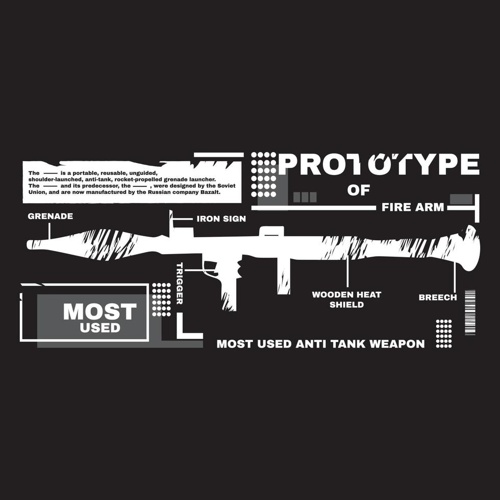 anti tank prototyp tshirt design vektor