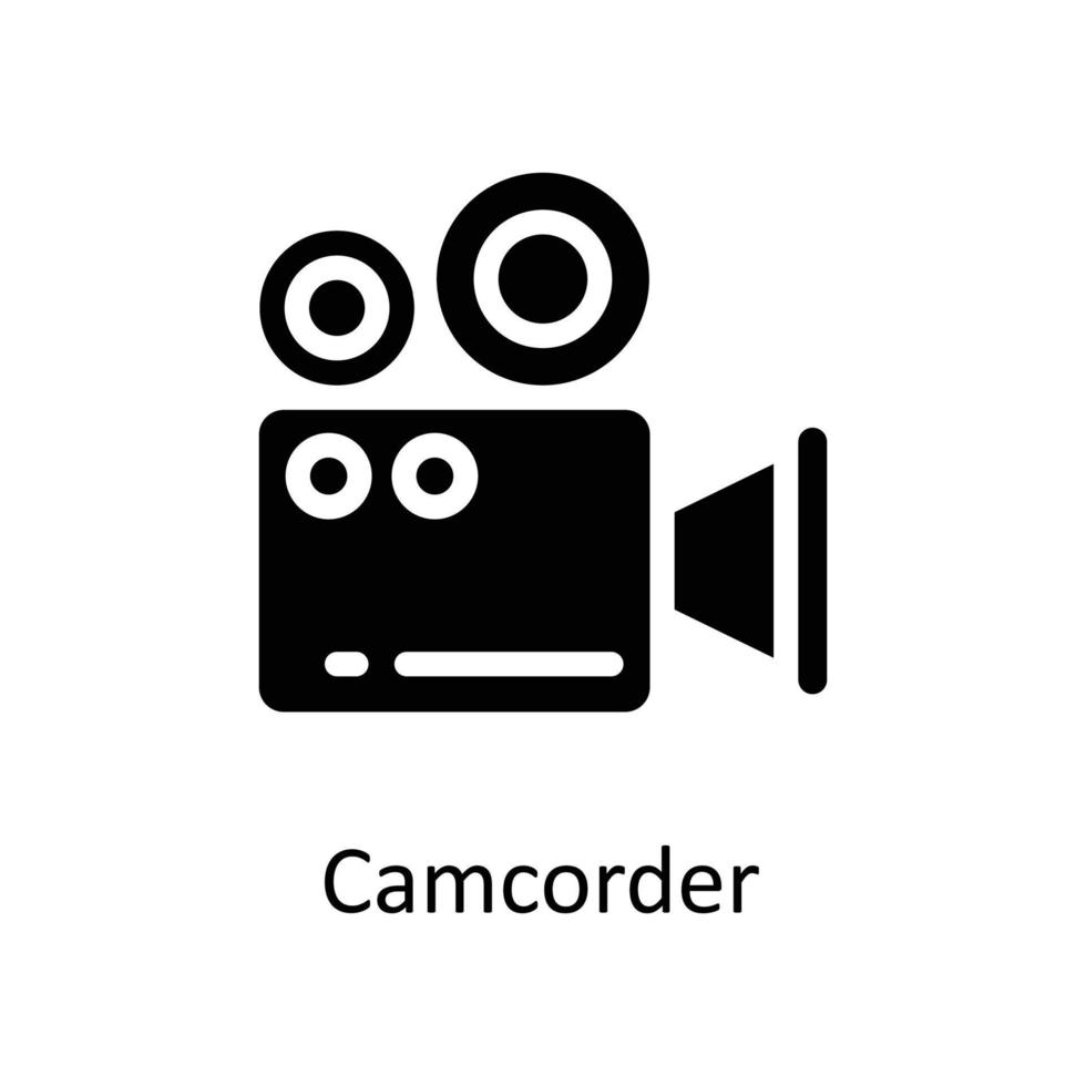 videokamera vektor fast ikoner. enkel stock illustration stock