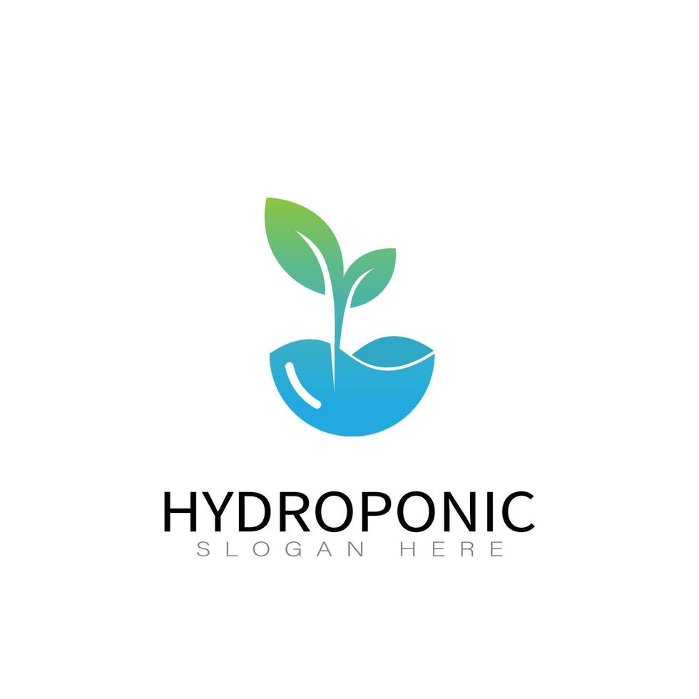 hydroponiska vegetabiliska logotyp design vektor