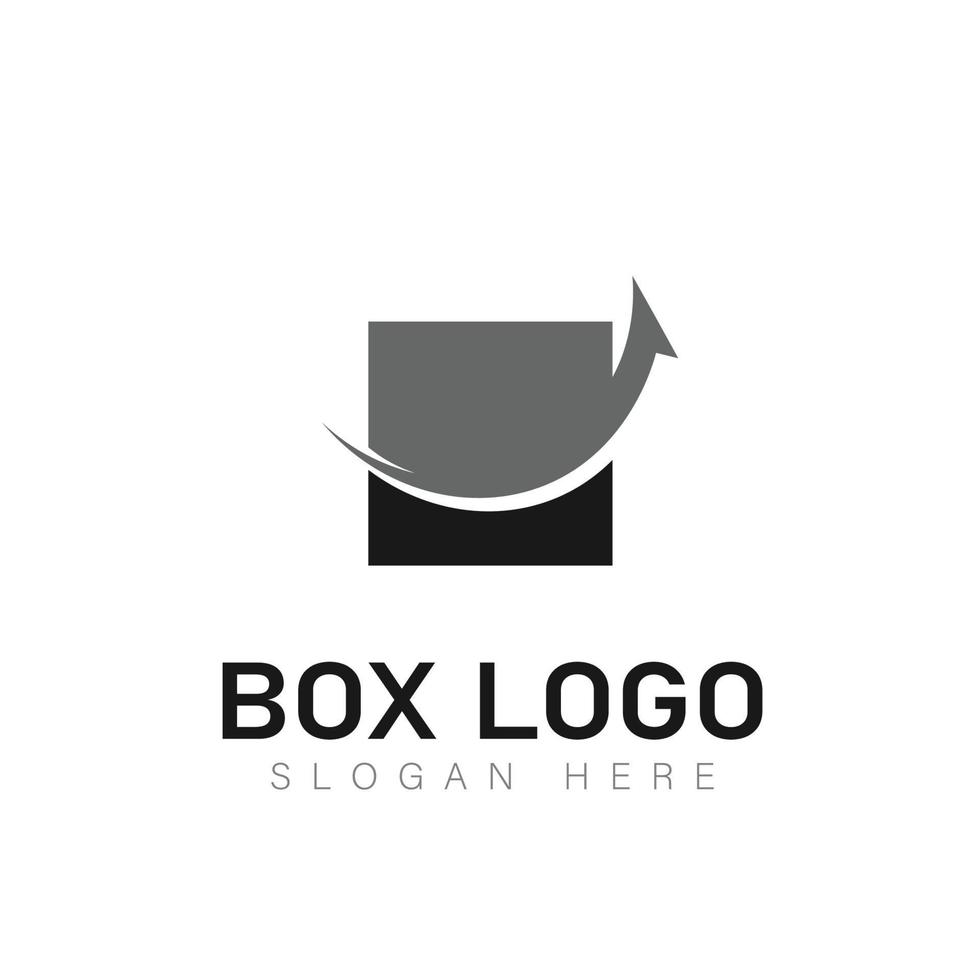 Box Vektor Logotyp. Box Beschriftung Logo. Ladung Unternehmen Box Logo