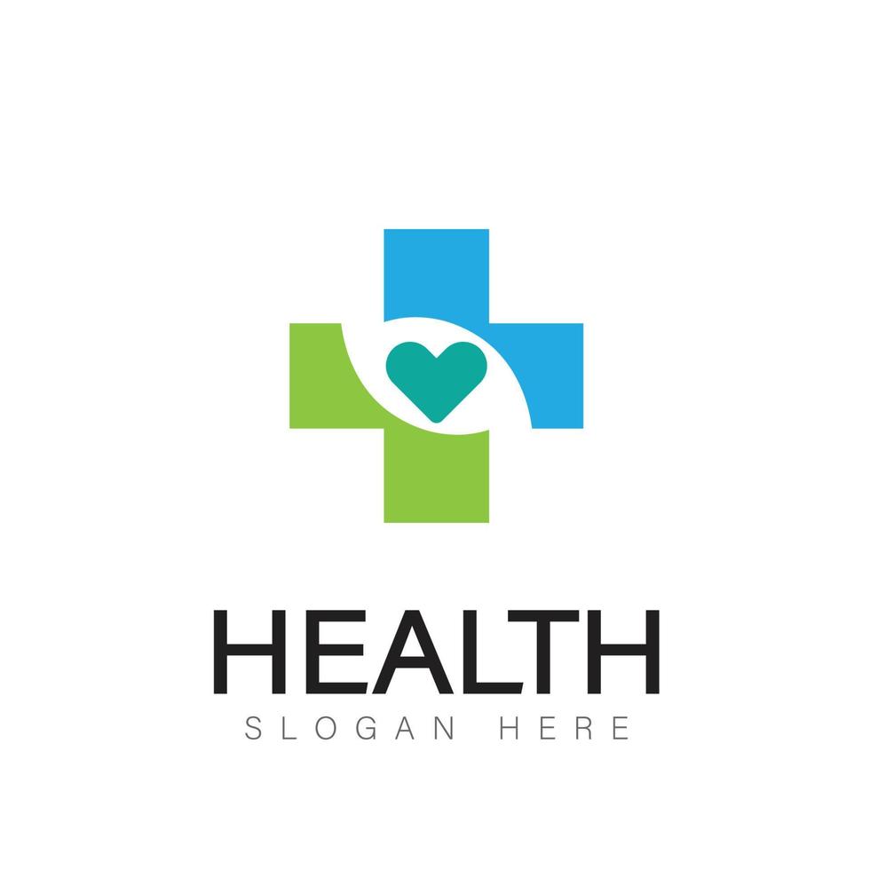 Medizinisches Kreuz und Gesundheitsapotheke-Logo-Vektorschablone vektor