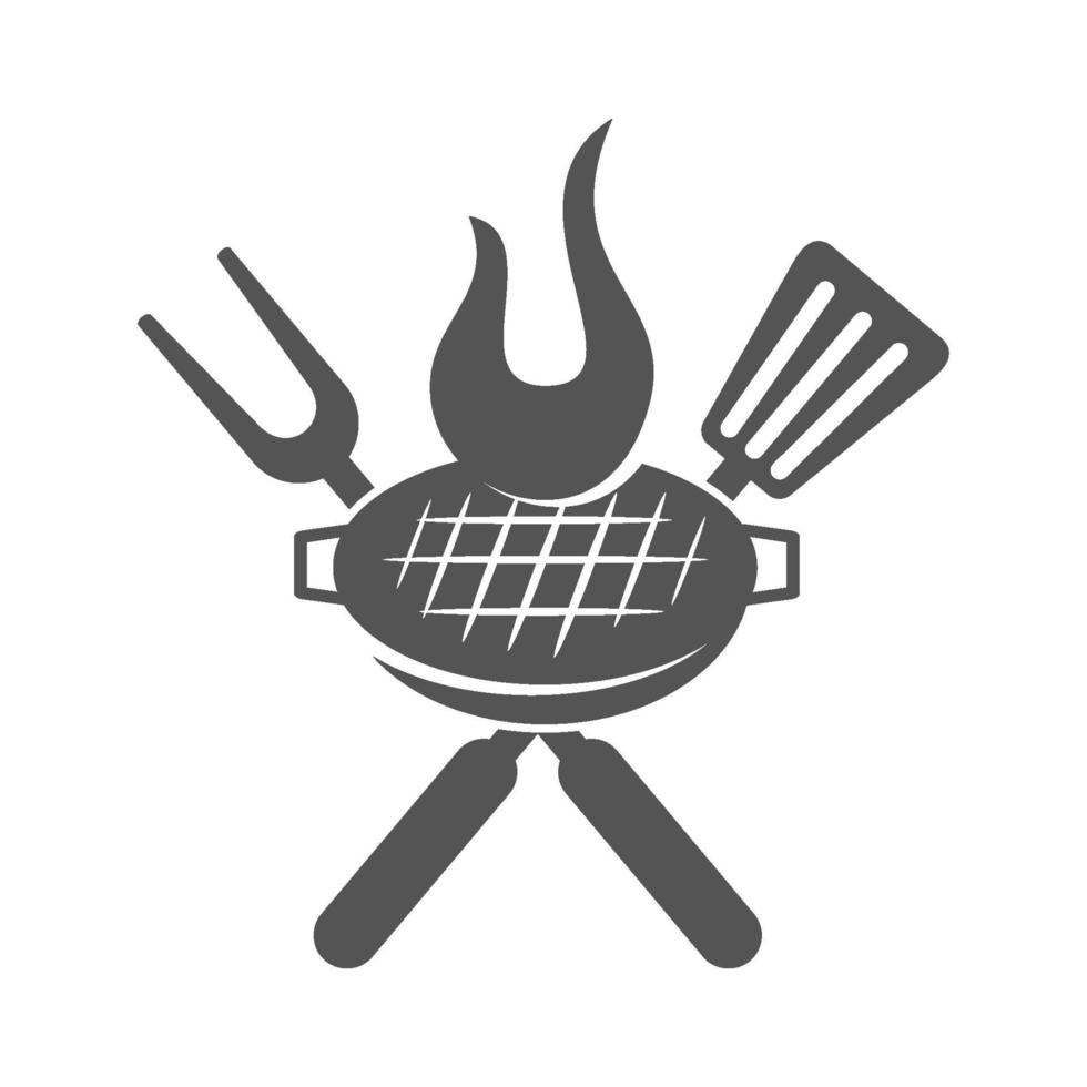 grill stekt mall vektor badge design isolerad