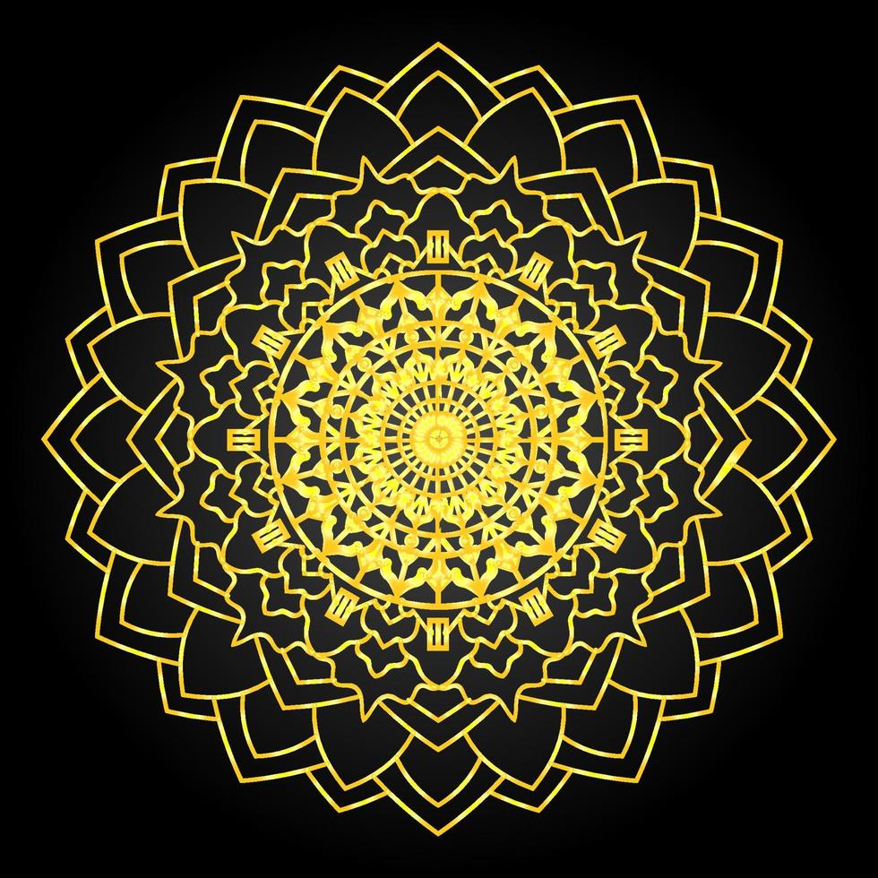 golden Luxus Mandala Hintergrund mit Arabeske Muster Arabisch islamisch Stil vektor