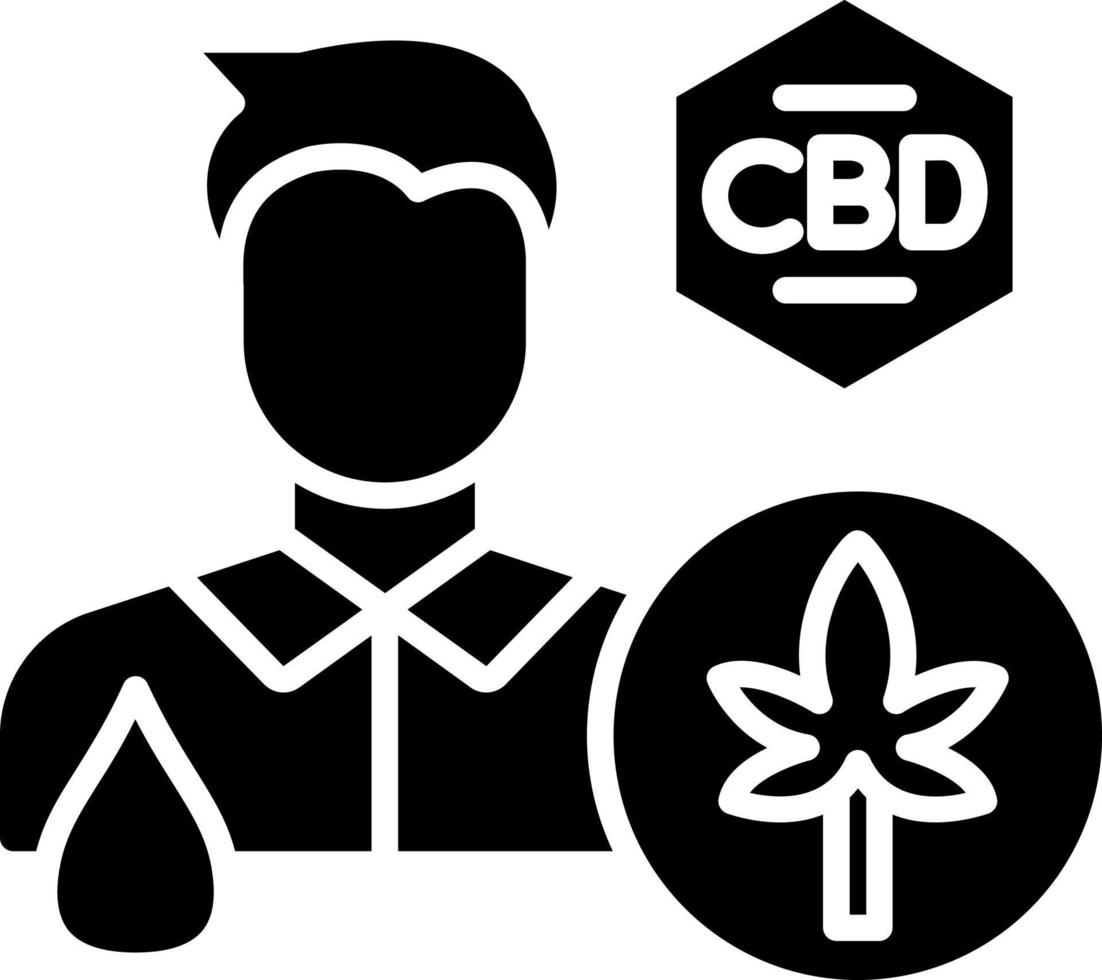 Symbolstil für cbd-ölbenutzer vektor