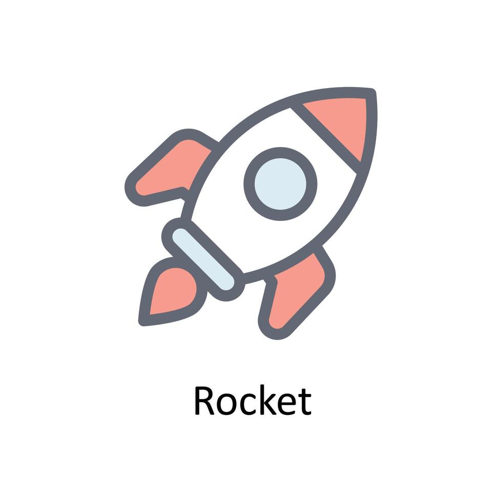 raket vektor fylla översikt ikoner. enkel stock illustration stock