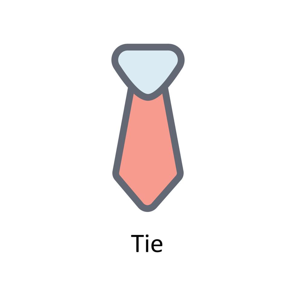 Krawatte Vektor füllen Gliederung Symbole. einfach Lager Illustration Lager