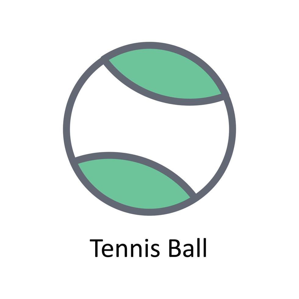 tennis boll vektor fylla översikt ikoner. enkel stock illustration stock