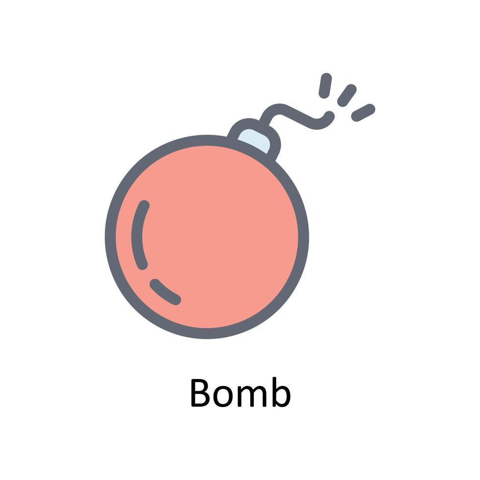 Bombe Vektor füllen Gliederung Symbole. einfach Lager Illustration Lager