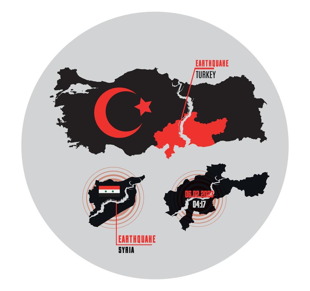 jordbävning Kalkon och syrien vektor