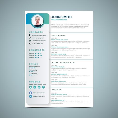 Enkel resume designmall vektor