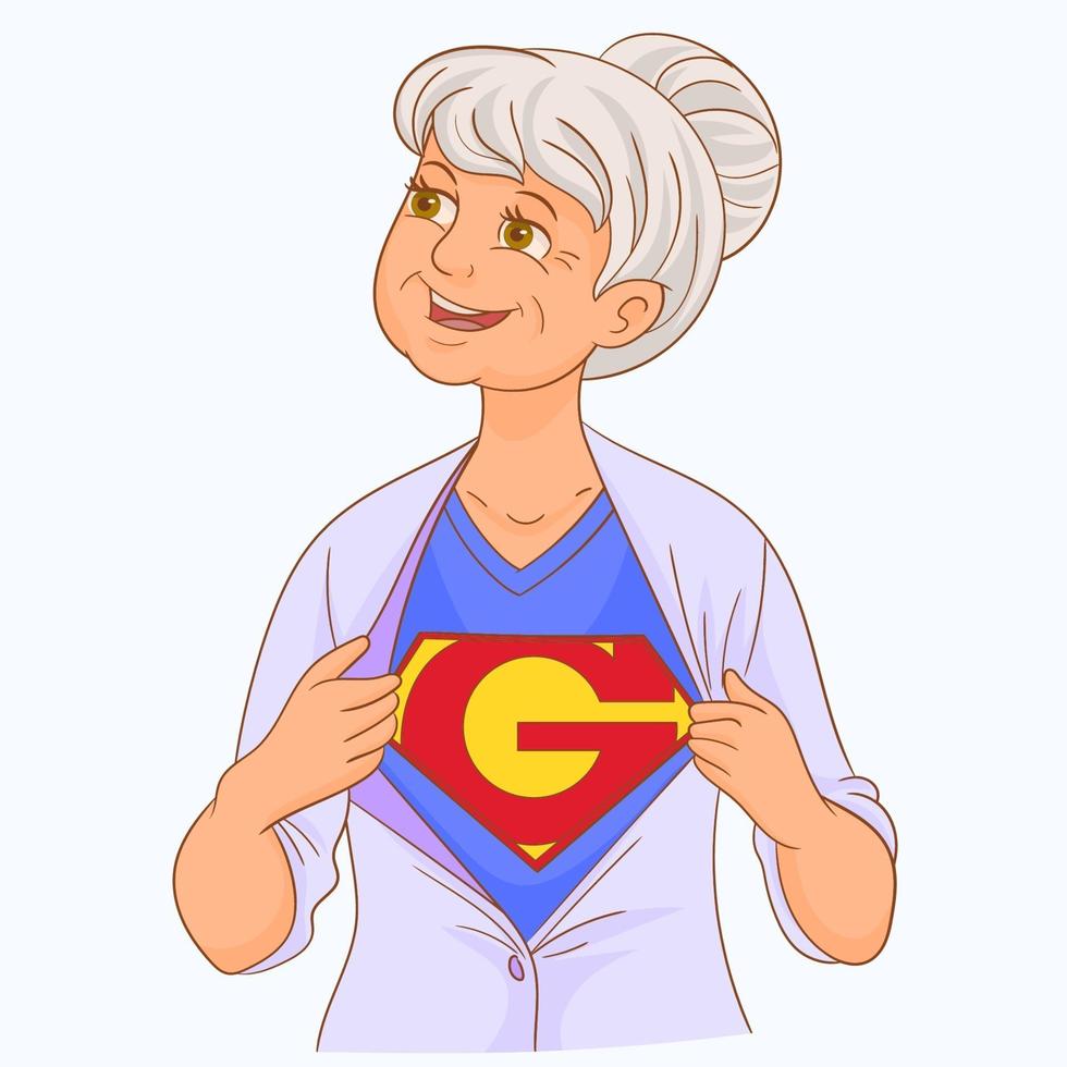 min mormor är min superhjälte vektor