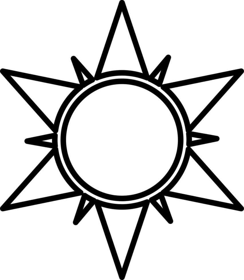 Sonne, Sommer- Gliederung Vektor Symbol. Linie Sommer- und Sonne Vektor Symbol