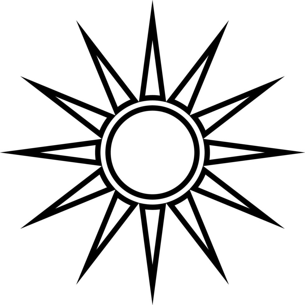 Sonne, Sommer- Gliederung Vektor Symbol. Linie Sommer- und Sonne Vektor Symbol