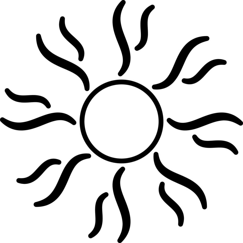 Sonne, Sommer- Gliederung Vektor Symbol. Linie Sommer- und Sonne Vektor Symbol