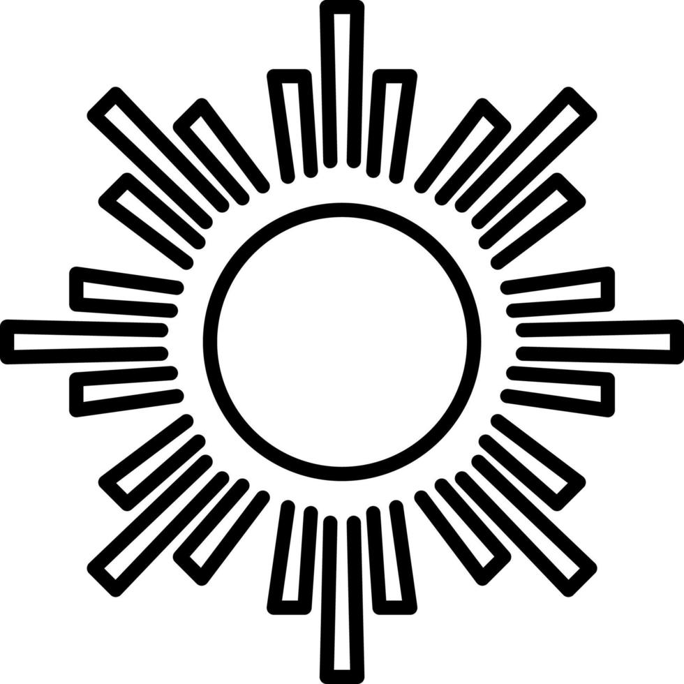 Sonne, Sommer- Gliederung Vektor Symbol. Linie Sommer- und Sonne Vektor Symbol