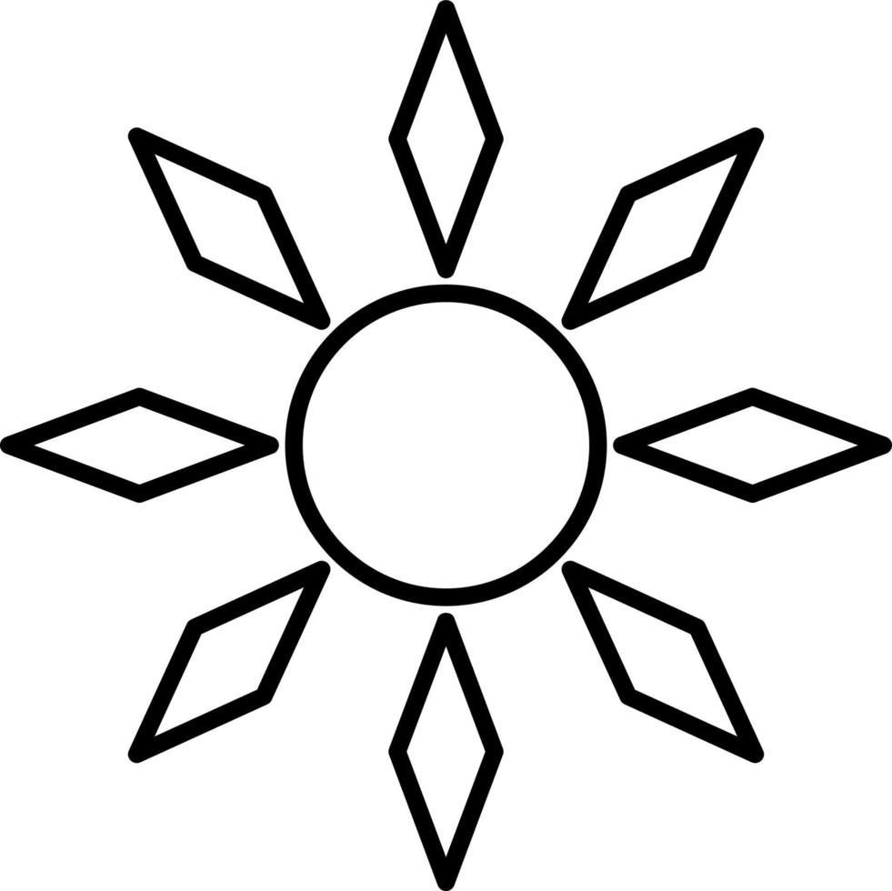 Sonne, Sommer- Gliederung Vektor Symbol. Linie Sommer- und Sonne Vektor Symbol