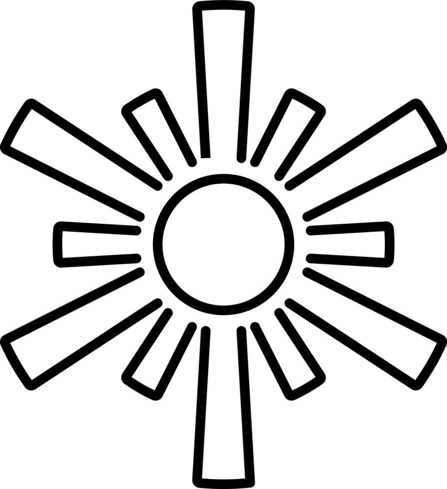 Sonne, Sommer- Gliederung Vektor Symbol. Linie Sommer- und Sonne Vektor Symbol