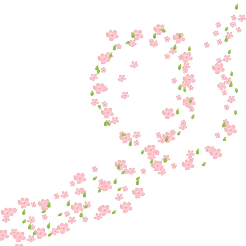 vår blomning träd grenar. natur illustration med blomma gren av rosa sakura blommor. vektor mall på vibrerande lutning bakgrund.