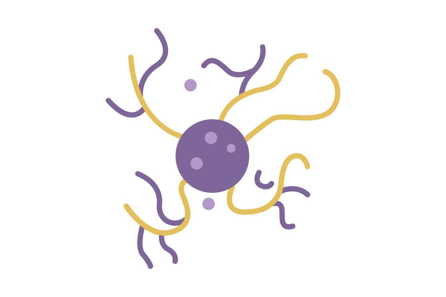 Neuron Symbol Illustration. Symbol verbunden zu Mensch Organ. eben Symbol Stil. einfach Vektor Design editierbar
