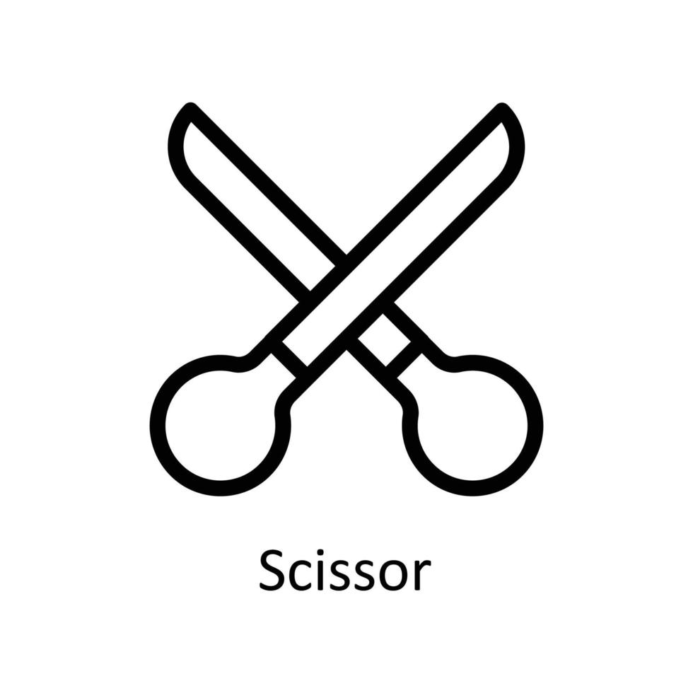 scissor vektor översikt ikoner. enkel stock illustration stock