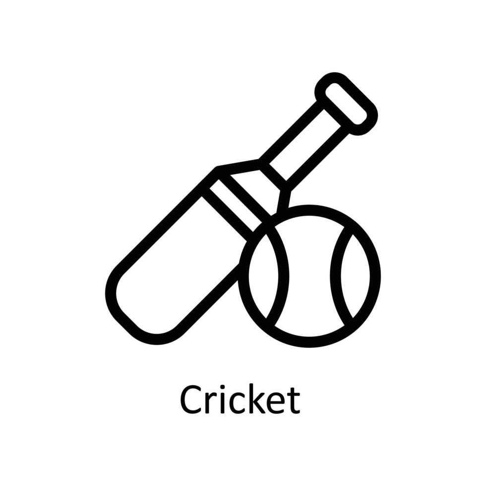 cricket vektor översikt ikoner. enkel stock illustration stock
