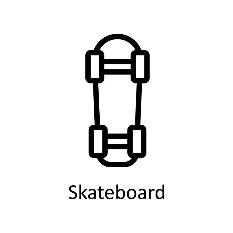 skateboard vektor översikt ikoner. enkel stock illustration stock