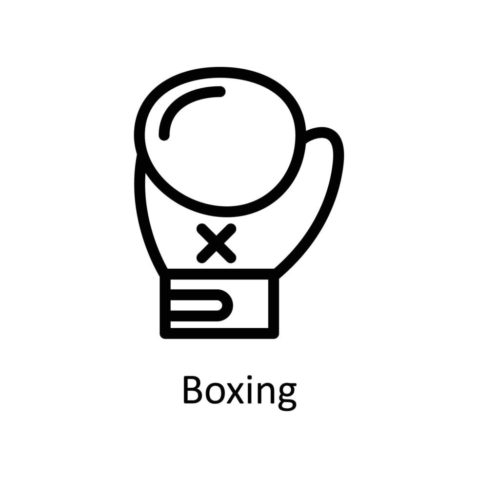 boxning vektor översikt ikoner. enkel stock illustration stock