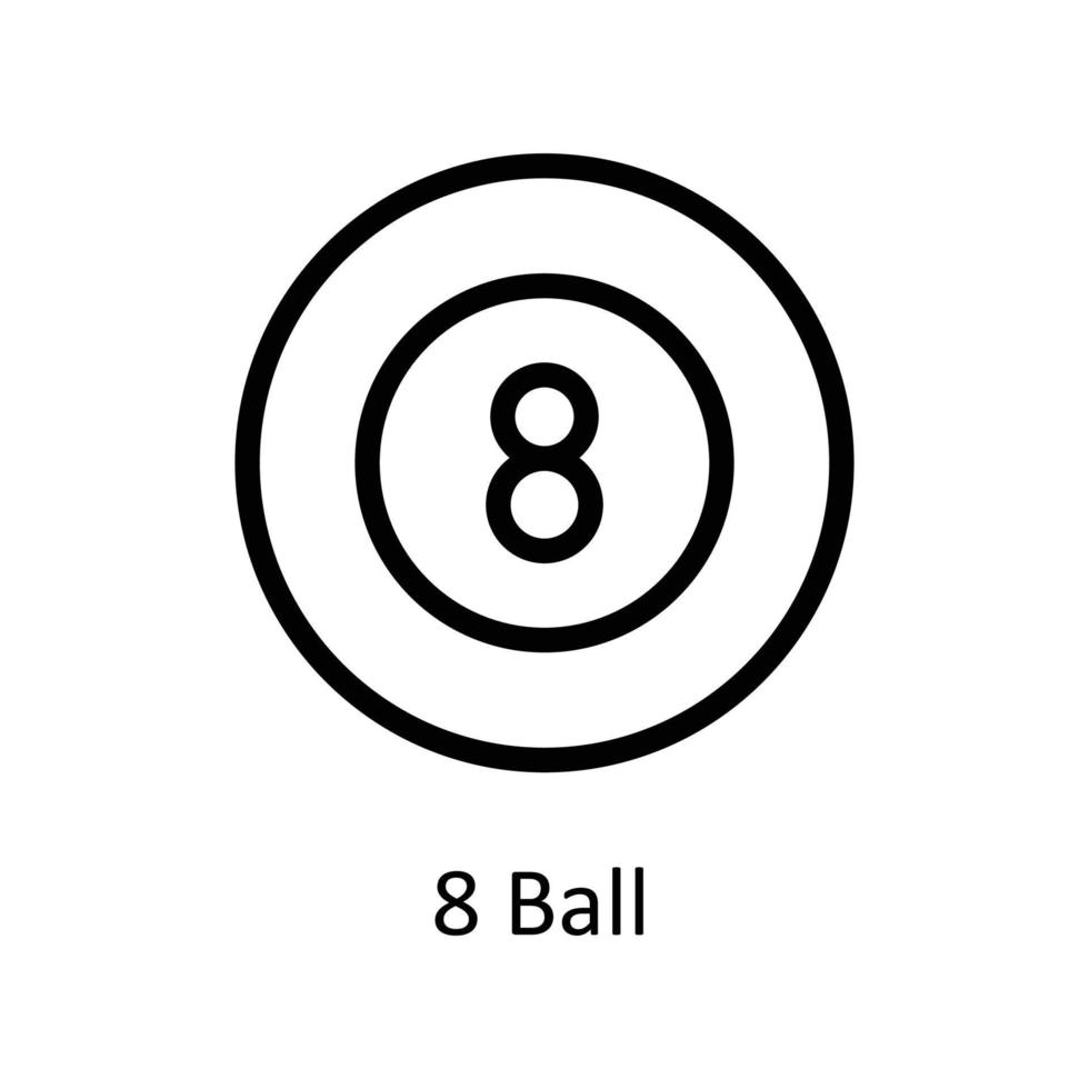 8 Ball Vektor Gliederung Symbole. einfach Lager Illustration Lager