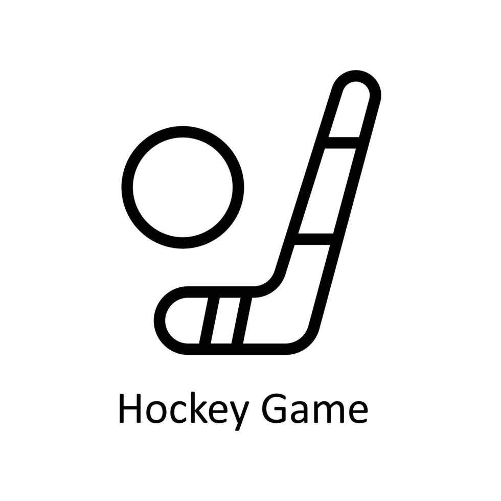 hockey spel vektor översikt ikoner. enkel stock illustration stock