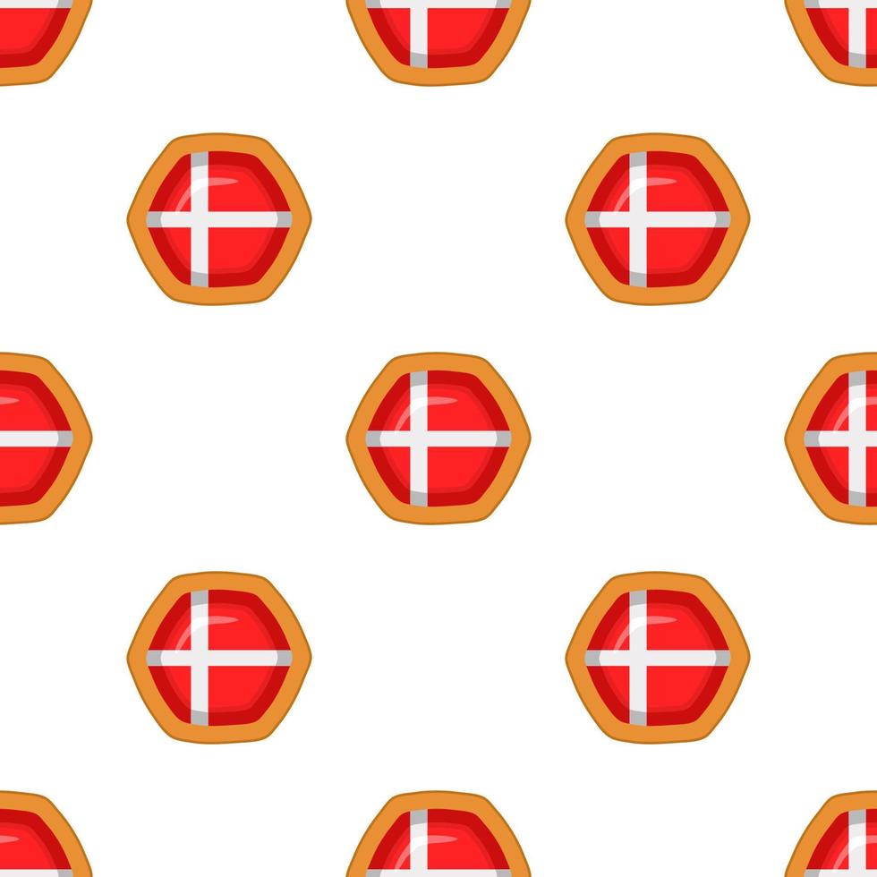 mönster kaka med flagga Land Danmark i gott kex vektor