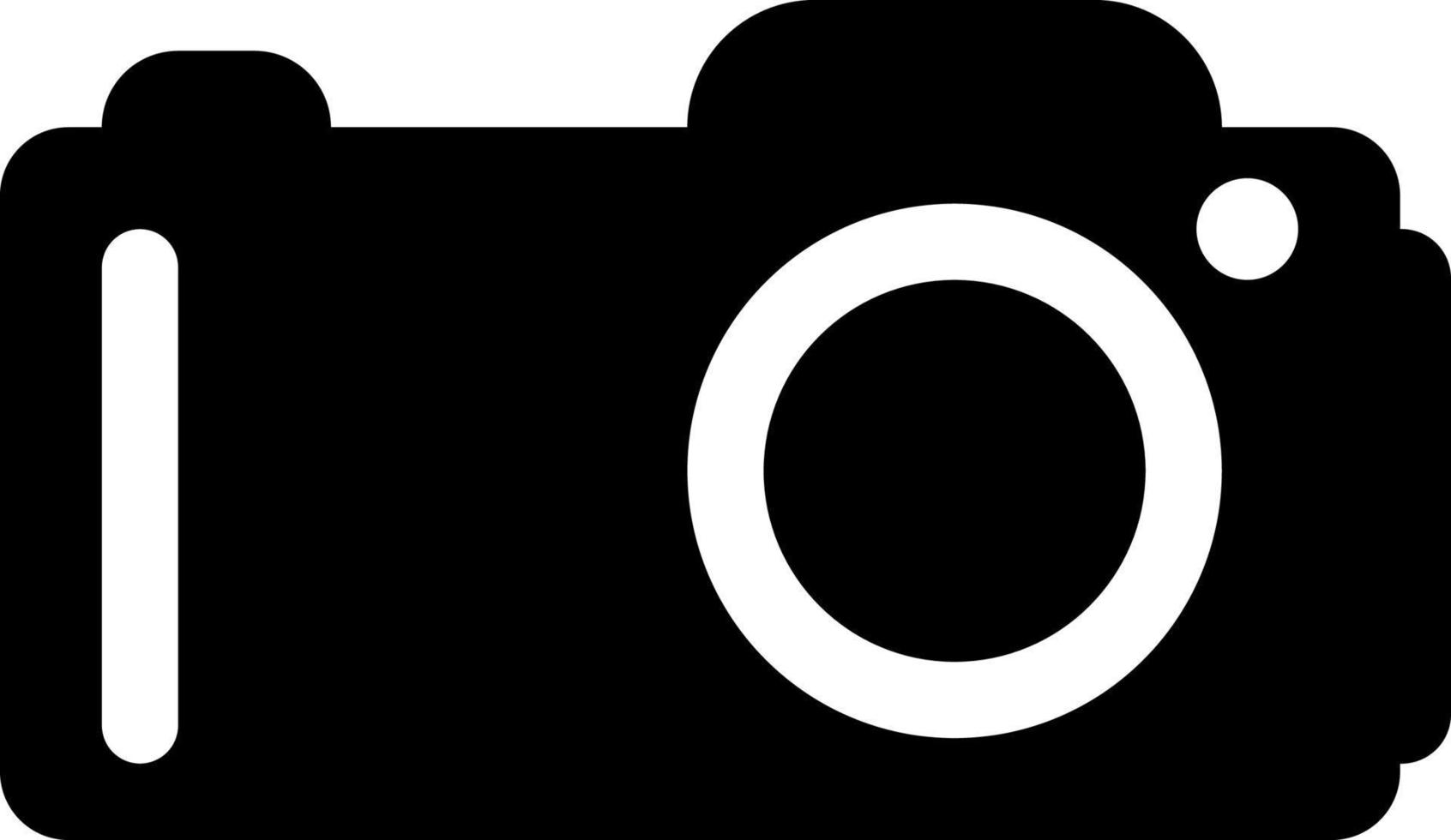 Kamera, Foto, Symbol. Sommer- Vektor Symbol schwarz dünn eben Symbol von Tourismus zum Netz und App Entwicklung isoliert auf Weiß Hintergrund. Vektor auf Weiß Hintergrund