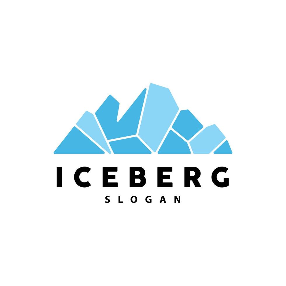 isberg logotyp, antarktisk bergen vektor i is blå Färg, natur design, produkt varumärke illustration mall ikon