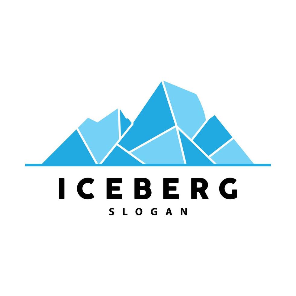 Eisberg Logo, Antarktis Berge Vektor im Eis Blau Farbe, Natur Design, Produkt Marke Illustration Vorlage Symbol