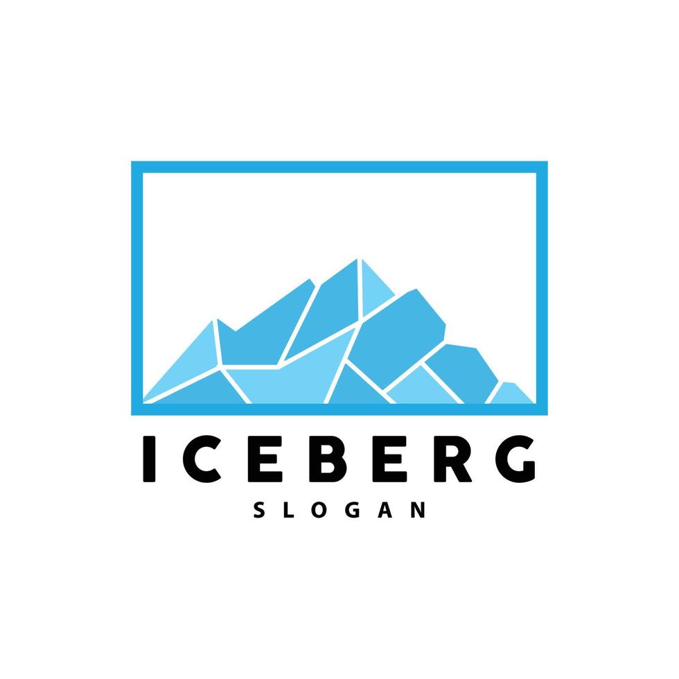 isberg logotyp, antarktisk bergen vektor i is blå Färg, natur design, produkt varumärke illustration mall ikon