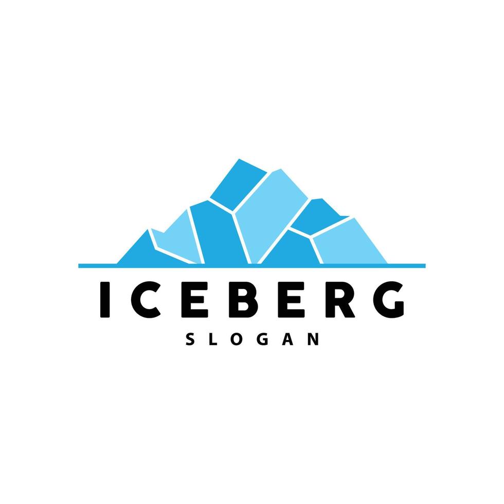 Eisberg Logo, Antarktis Berge Vektor im Eis Blau Farbe, Natur Design, Produkt Marke Illustration Vorlage Symbol