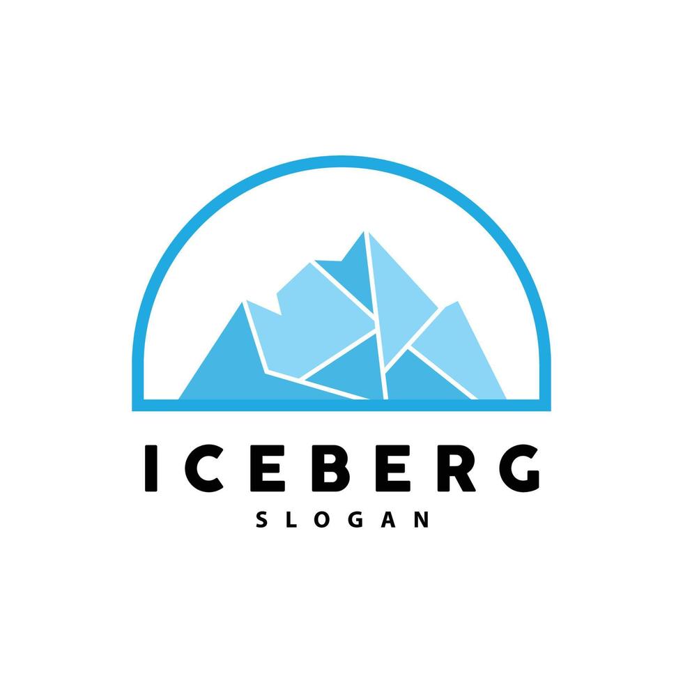 isberg logotyp, antarktisk bergen vektor i is blå Färg, natur design, produkt varumärke illustration mall ikon