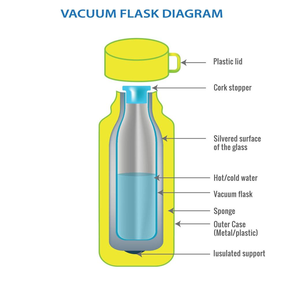 Vakuum Flasche oder thermo Flasche Diagramm Vektor Bild