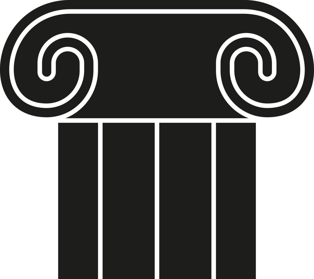 Theater Säule Symbol. schwarz gefüllt Vektor Illustration. Theater Säule Symbol auf Weiß Hintergrund. können Sein benutzt im Netz und Handy, Mobiltelefon.