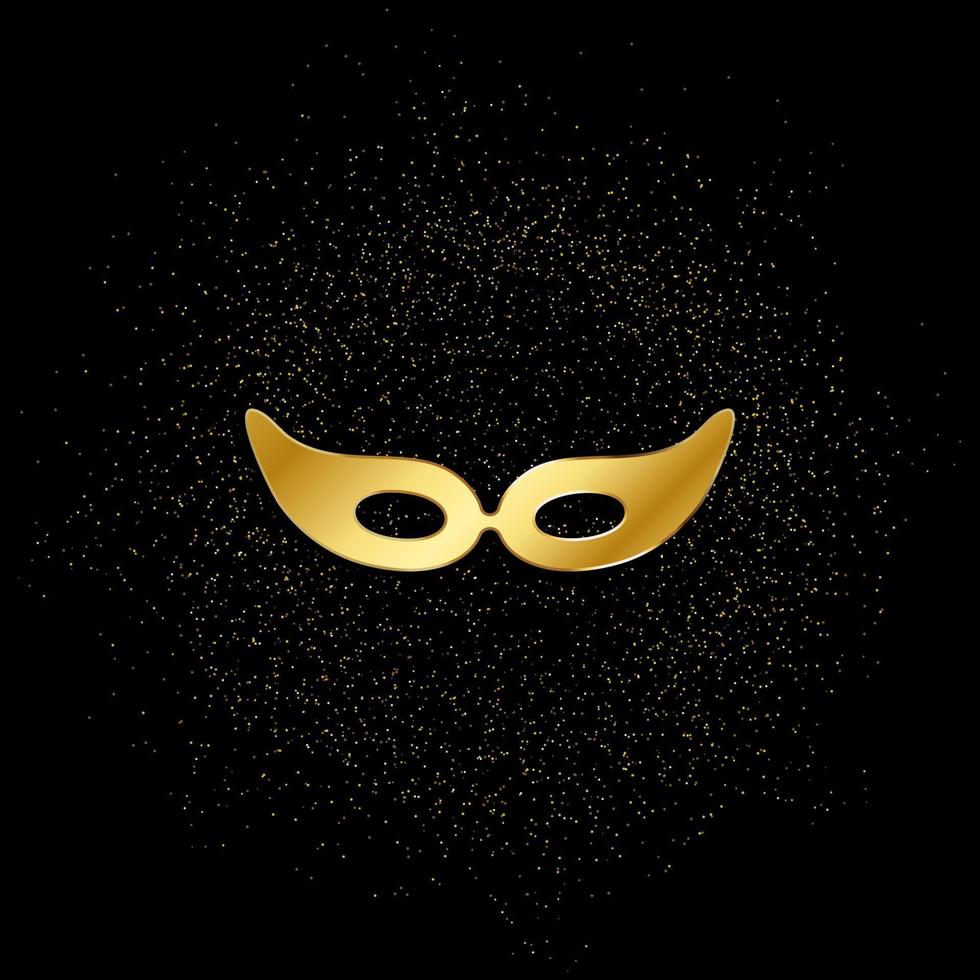 Auge Maske Gold Symbol. Vektor Illustration von golden Partikel Hintergrund. Gold Symbol