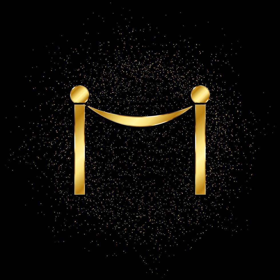 rot Teppich Gold Symbol. Vektor Illustration von golden Partikel Hintergrund. Gold Symbol