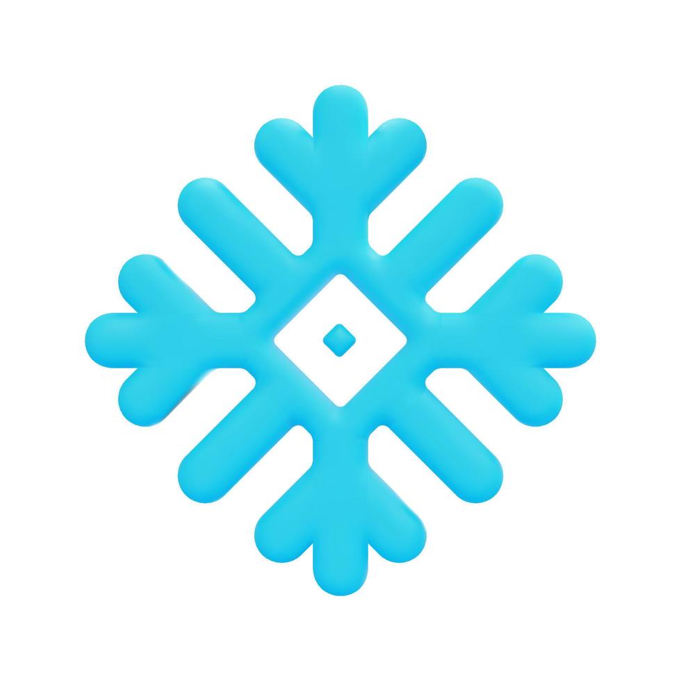 3d snöflinga ikon vektor. isolerat på vit bakgrund. 3d väder, meteorologi, prognos och natur begrepp. tecknad serie minimal stil. 3d is kristall ikon vektor framställa illustration.