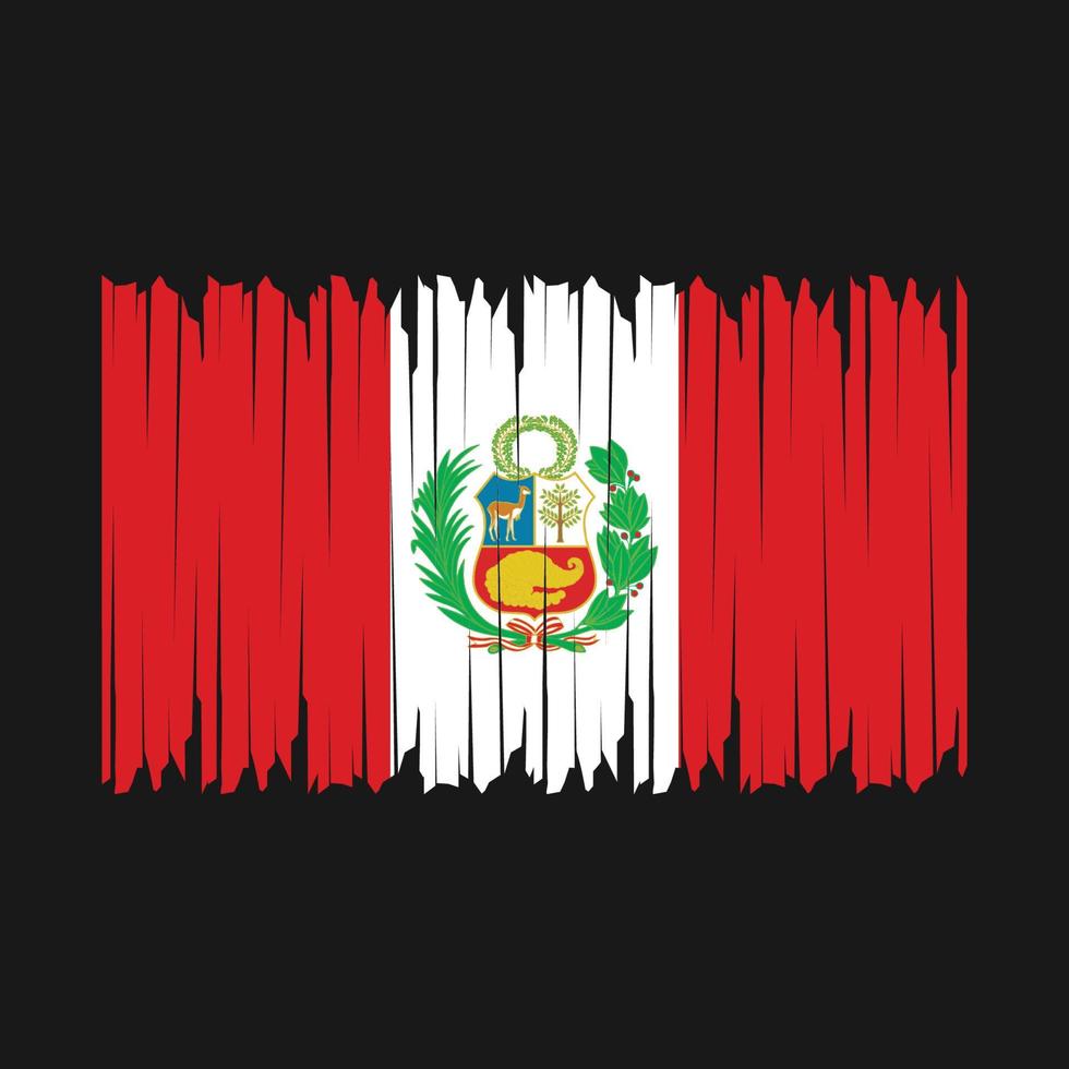 Peru Flagge Pinsel vektor