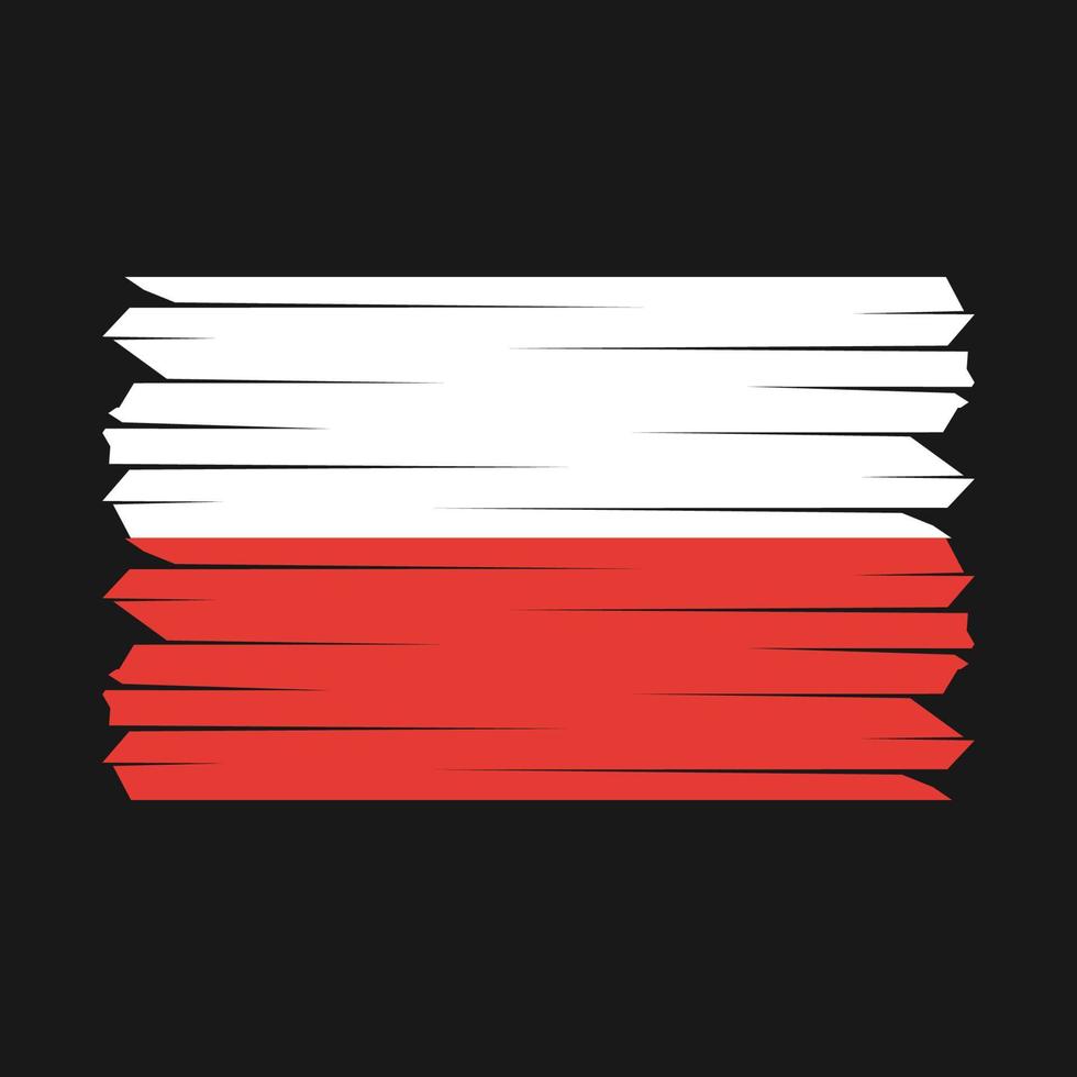 Polen Flagge Pinsel vektor