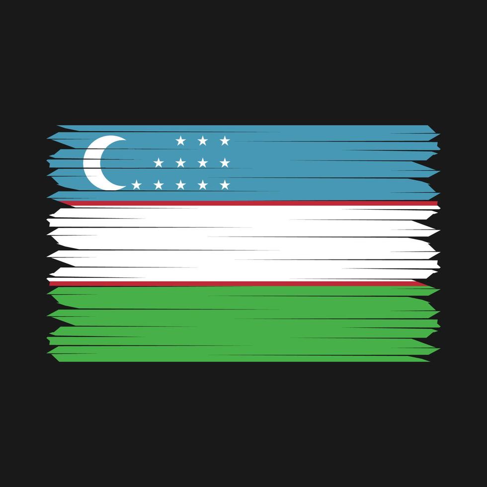 uzbekistan flaggborste vektor