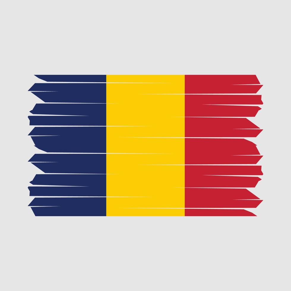 Tschad Flaggenpinsel vektor